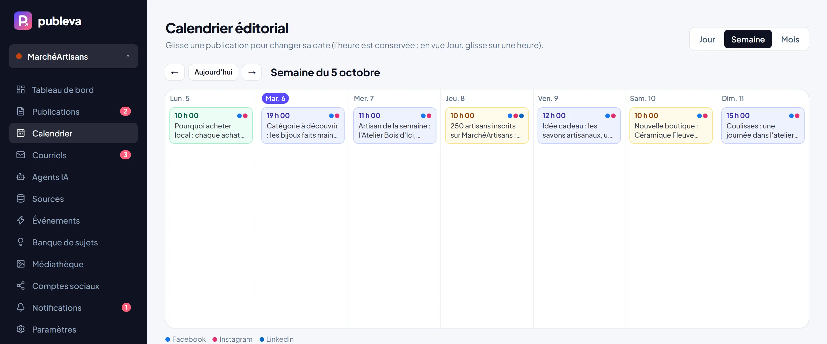 The content calendar